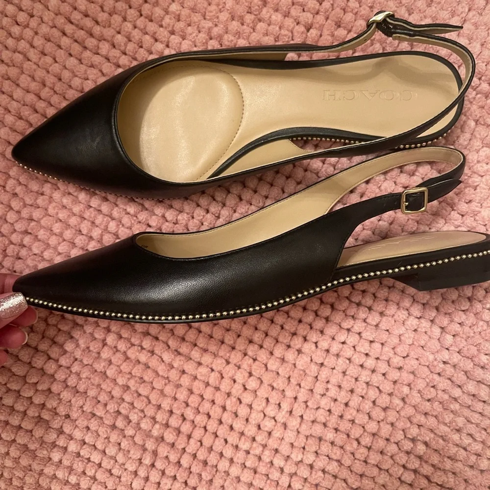 COACH Women’s Claire Black Leather Skimmer - Picture 4 of 5